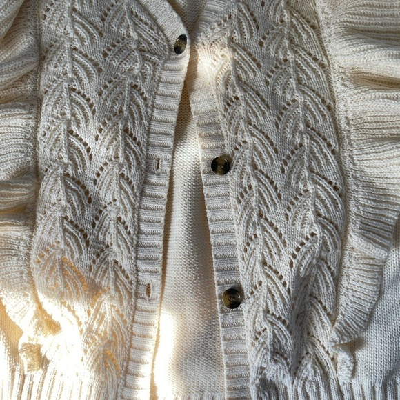 NWT - Women's LC Lauren Conrad Ruffle
Pointelle Cardigan, Size: XXL - Picture 5 of 10